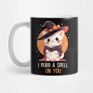 Funny Cat Pun Witch Spell Graphic Men Kids Women Halloween Mug